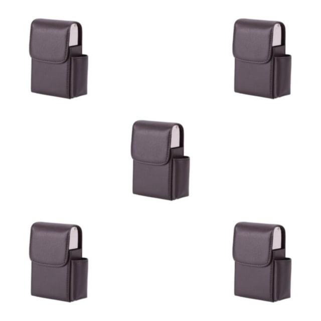 jesticaly Easy To Close And Open PU Cigarette Case For Business Cards Business Card Case Cigarette Cases Lychee brown 5Set