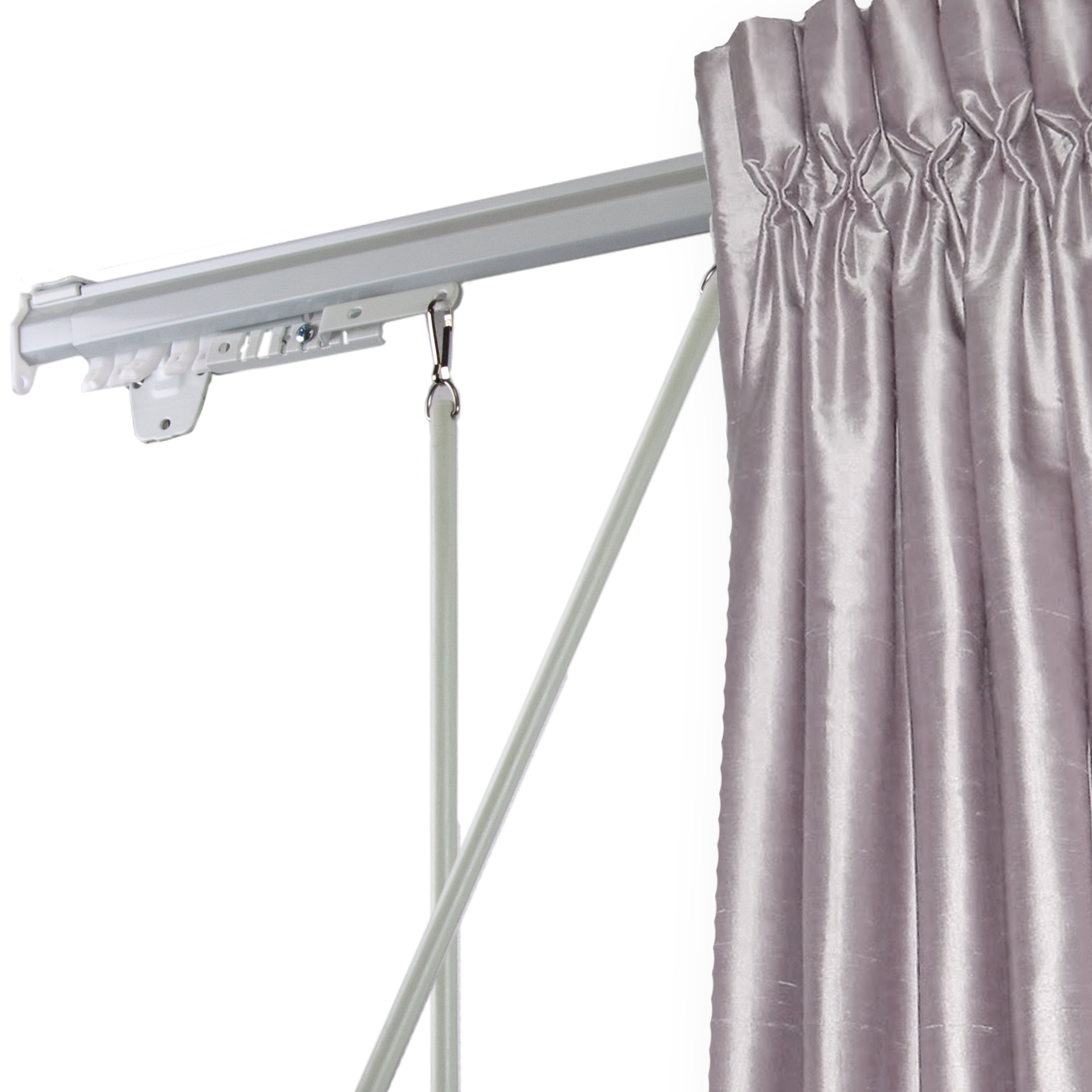 48" to 84" Adjustable Baton Draw Traverse in White