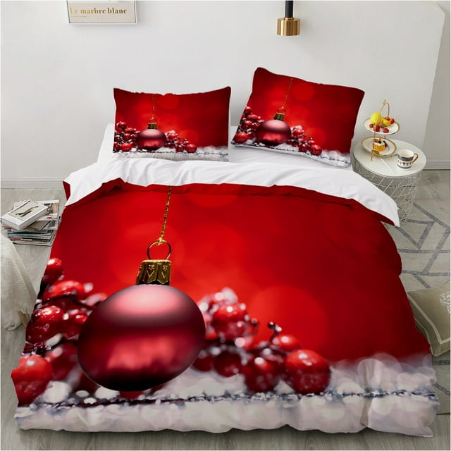 Christmas Series 3D Digital Printing Three-Piece Set 259*228cm Bedding