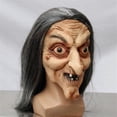 thumbnail image 2 of Scary Old Witch Mask Latex With Hair Halloween Fancy Dress Grimace Party Costume Cosplay Mask Props Adult, 2 of 5
