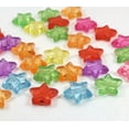 thumbnail image 3 of U8MO 100 Mixed Colour Transparent Acrylic Smooth Star Charm Beads 14mm Kids Crafts, 3 of 6
