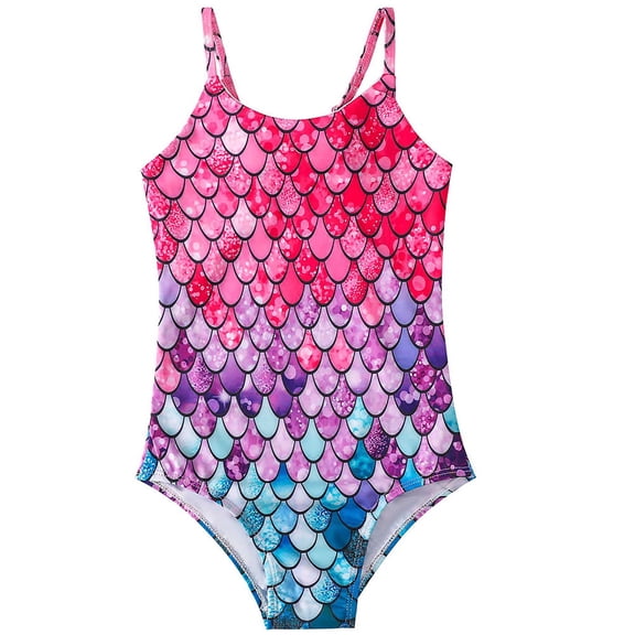 Usaibhir Girls One Piece Swimsuits with Adjustable Straps Multicolor Bathing Suits Kids Beach Swimwear for 2-8 Years