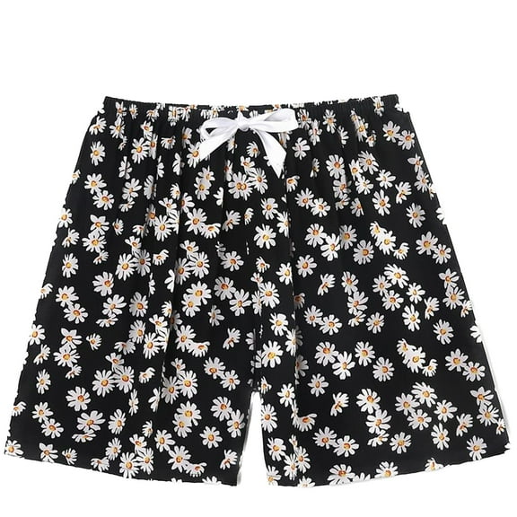 SWSMCLT Women's Cute Pajamas Soft Pajama Shorts Elastic Breathable Pjs Lightweight Lounge Summer Spring Chrysanthemum X-Small-Large