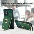 thumbnail image 6 of Feishell for Samsung Galaxy A32 5G Wallet Case, Zipper Purse with 360 Rotatable Ring Kickstand, Premium PU Leather Shockproof Magnetic Buckle Credit Card Slots Holder Phone Case for Women Men,Green, 6 of 9