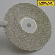 Drilax High Density Diamond Coated Wheel Disc 6 Inch Diameter GRIT 60 with Arbor Size 1/2 inch Flat Lap Lapping Lapidary Glass - Jewelry - Polishing Tool Grinding Sharpening Metal Back Professional