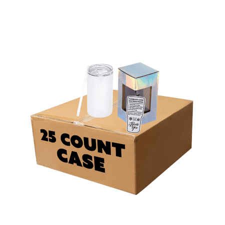 Makerflo 14 oz White Skinny Sublimation Tumbler (25 Pack) Ideal for DIY Crafts -Sublimation
