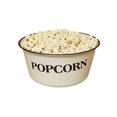 thumbnail image 1 of Large Popcorn Bowl - Round White Dish with Black Touches and Rim for Snack - Popcorn Bucket, Dishwasher Safe, 1 of 1