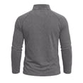 thumbnail image 5 of LEAVINGSUO Pullover Shirts for Men Fall Winter Washed Long-sleeved Stand-up Collar Shirt Dark Gray S, 5 of 6