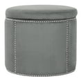 thumbnail image 5 of Safavieh Jody Modern Glam Round Storage Ottoman w/ Silver Nail Heads, 5 of 10