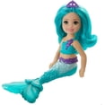 thumbnail image 2 of Barbie Dreamtopia Chelsea Mermaid Doll, 6.5 pulgadas con cabello y cola verde azulado, GJJ Barbie Barbie, 2 of 2