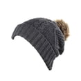 thumbnail image 6 of Women's Winter Fleece Lined Cable Knit Pompom Beanie Hat, 6 of 57