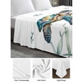 thumbnail image 5 of Full Size Flat Sheet Only, Sea Turtle Coastal Soft Brushed Microfiber Bed Sheets, Summer Beach Coral Ocean Seagrass Hotel Quality Breathable Bedding Top Sheet, Easy Care, 66"x102", 5 of 9