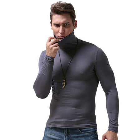 

Men Warm Long Sleeve Compression Shirts Modal Lined Base Layer Pajama for Maintaining Body Curves in Winter 2XL Dark Gray