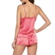 thumbnail image 2 of Conjunto de ropa de dormir para mujer Encantador chaleco con cuello en V, pantalones cortos, camisón, rosa rojo, M Noticed XX000231-16, 2 of 7