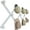 White, variant on Large Hat Rack for Wall, Wooden Accordion Wall Hanger, Modern, Expandable Coat Hooks, Hat Display Rack for Home, Office, and Studio, 14 Peg, Natural & White