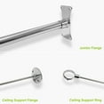 thumbnail image 5 of Naiture Stainless Steel 60'' x 30'' Corner Shower Curtain Rod with Ceiling Support, Chrome Finish, 5 of 9