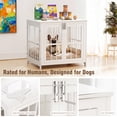 thumbnail image 6 of YOKWOK 26 Inch Heavy Duty Dog Crate Furniture, Small Dog Kennel with 6 Locks & & Double Door, Escape-Proof Indoor Dog Cage for Small Dogs, Chew Resistant Metal Dog House, White, 6 of 7