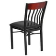 thumbnail image 4 of Flash Furniture Eclipse Series Vertical Back Black Metal and Mahogany Wood Restaurant Chair with Black Vinyl Seat, 4 of 6