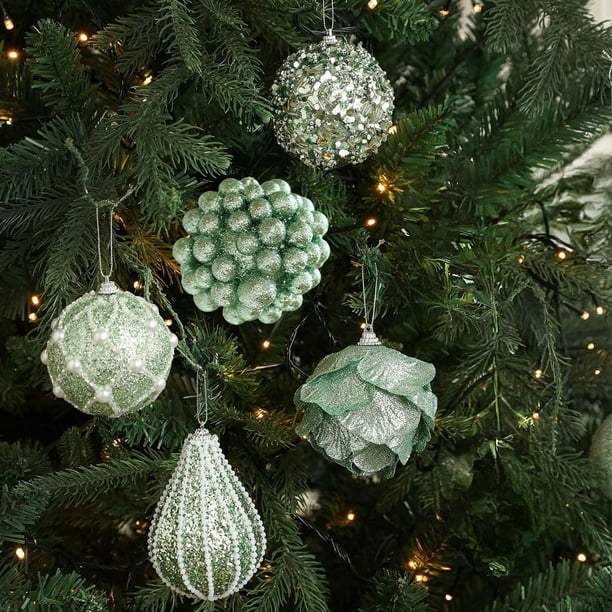 Ornamento de Navidad, Adornacin de Hogar, Christmas Glitter Mint Green, Xmas Tree Decor, Holiday Party Home Wedding, Reusable Hanging Decoration, Festive Home Decor, Party Supplies, Event