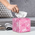 thumbnail image 6 of Naloa Breast Cancer Awareness (3) Tissue Box CoverLeather Tissue Holder Square Facial Tissue Case Facial Paper Organizer Dispenser for Bathroom, Vanity Countertop, Tabletop, Car, 6 of 8