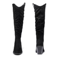 thumbnail image 3 of Love Steetly Women's Extra Wide Calf Knee High Boots, Slouchy Ruched Shaft, Chunky Block Heel Side Zip Casual Winter Tall Boots., 3 of 8