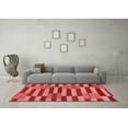 thumbnail image 3 of Ahgly Company Machine Washable Indoor Square Abstract Red Modern Area Rugs, 5' Square, 3 of 4