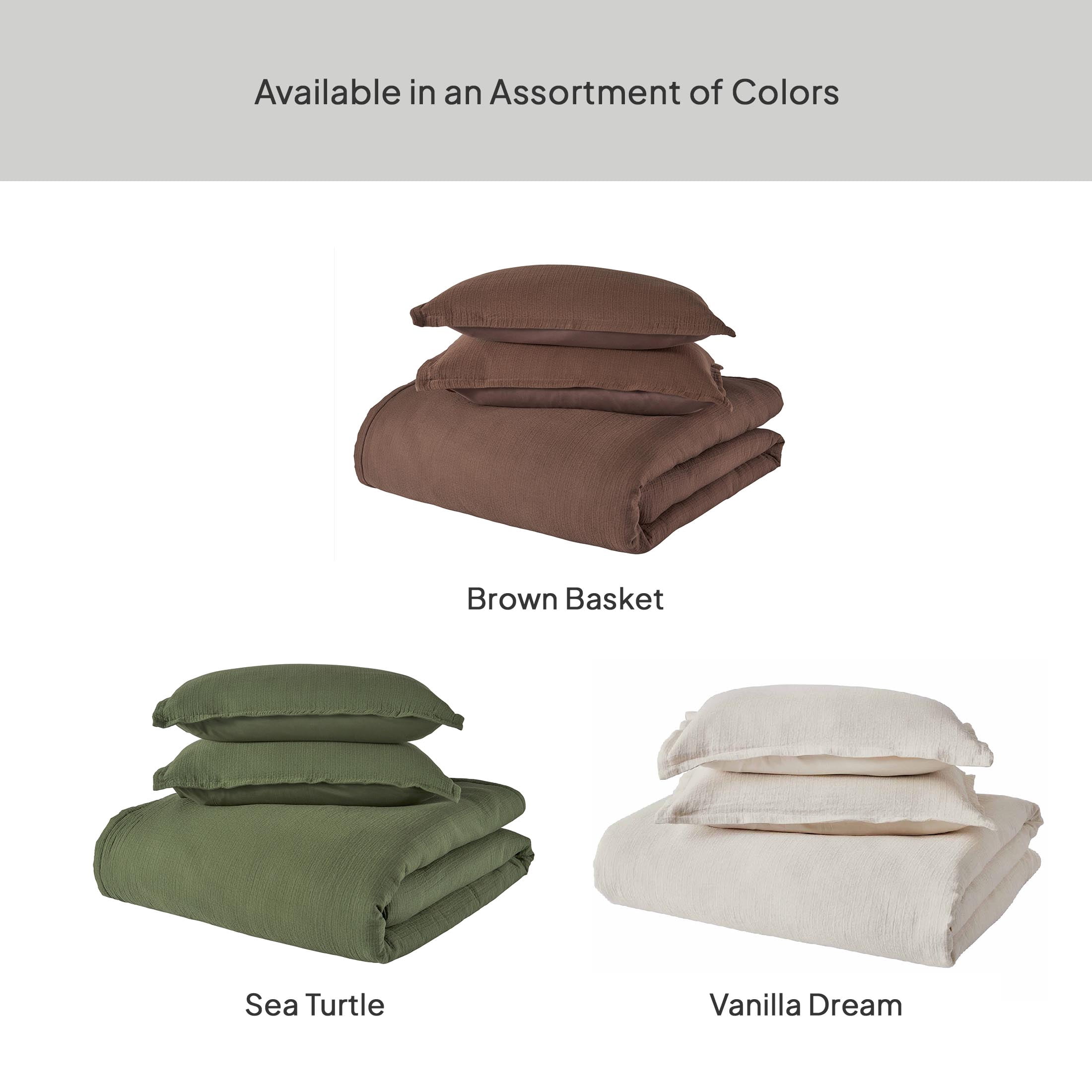 Better Homes & Gardens Full/Queen All-Season Comforter Set, 3-Piece, Brown Gauze