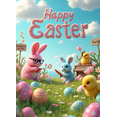 thumbnail image 4 of Colorful Furry Letter Happy Easter Banner with Bunny Chick and Egg Elements Easter Party Decorations Photography Backdrop Spring Celebration Decor Background, 4 of 4