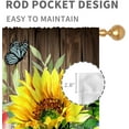 thumbnail image 4 of Floral Kitchen Curtains, Rustic Spring Sunflower on Wood Farmhouse Country Plant Rod Pocket Blackout Window Treatments Drape for Bedroom Living Room Fabric 2 Panel Sets, 42"x54" Inch, 4 of 5