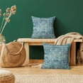 thumbnail image 3 of Boho Pillow Covers Set of 2 20x20 Inch Teal Carpet Pattern Decorative Throw Pillows with Linen Ethnic Design Farmhouse Cushion Covers for Sofa Couch Outdoor Decor Fresh and Inviting, 3 of 6