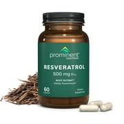 Prominent Nutrition Resveratrol, Promotes Healthy Aging and Immune System, 500 mg 60 Vegetarian Capsules, 30 Day Supply, Dietary Supplements