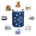 thumbnail image 3 of DouZhe Waterproof Collapsible Large Laundry Baskets, Spider Web Trap Prints Circular Hamper with Handles, Blue, 3 of 6