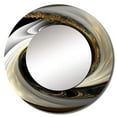 thumbnail image 2 of Designart "Contemporary Abstract Swirl I" Animals Round Mirror Wall Decor Modern - Large Black Round Bathroom Mirror - Round Mirror - 29" x 29", 2 of 6
