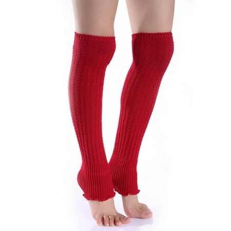 

Qisuw Women Winter Warm Over Knee Length Knitted Long Leg Warmers Legging