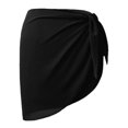 thumbnail image 3 of Women Solid Bikini Sheer Cover Up Skirt Beach Swimwear Wrap Sarong Swimsuit, 3 of 4