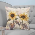 thumbnail image 4 of Sunflower Vintage 24x24 Pillow Covers Set of 2, Farmhouse Botanical Floral Butterfly Throw Pillow Covers Decorative Couch Cushion Case, Microfiber Square Pillowcases for Bedroom Car Living Room, 4 of 7