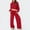 Red, variant on Women Sweatsuit Two Piece Hoodie Long Sleeve Pullover and Baggy Sweatpants Loungewear Sets Fall Clothing Sets for Women