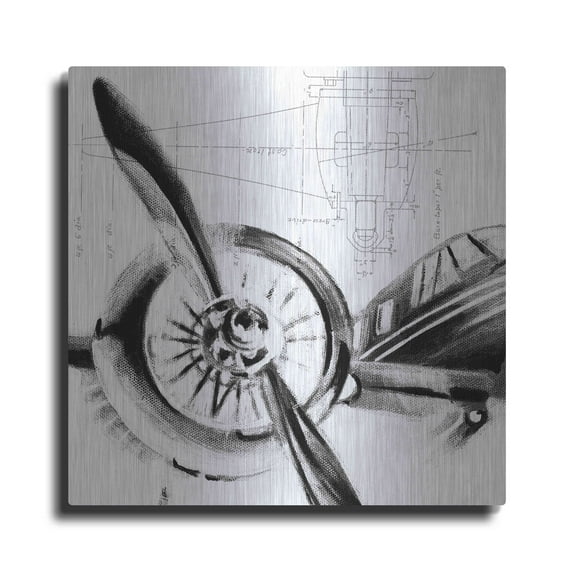 Luxe Metal Art 'Inverted Aerial Navigation I' by Ethan Harper, Metal Wall Art, 24"x24"