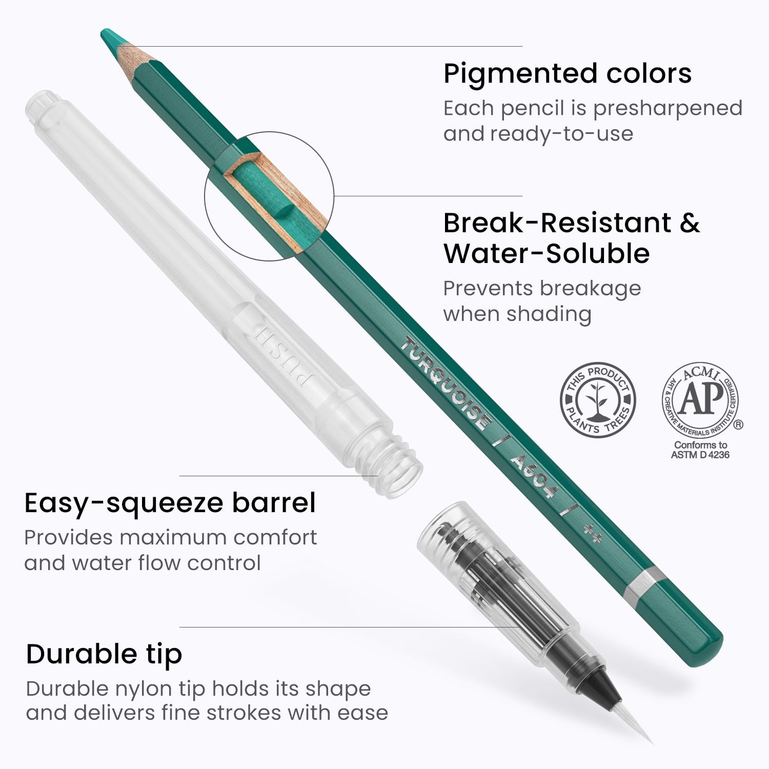 Arteza Watercolor Drawing Art Set, 48 Watercolor Pencils and 10 Foldable Canvas Paper Sheets