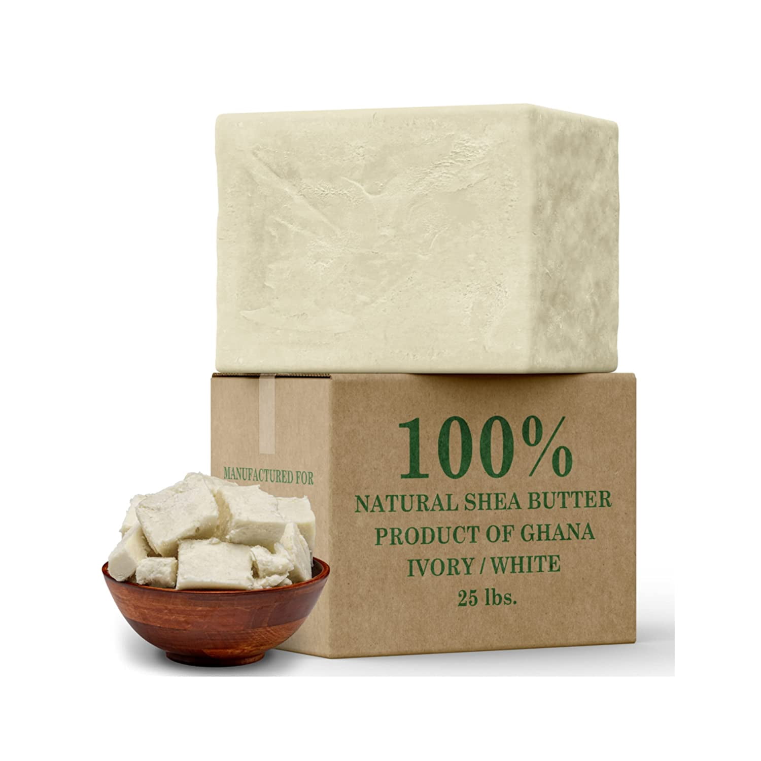 Raw African Shea Butter 3 lbs. Bulk Wholesale 100% Pure Natural Unrefined Organic Ivory / White Great for DIY Body Butter, Lotion, Cream, lip Balm & Soap Making, Eczema & Psoriasis, Stretch Mark