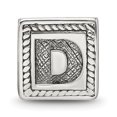 thumbnail image 3 of 925 Sterling Silver Charm For Bracelet Letter D Triangle Block Bead Alphabet, 3 of 8