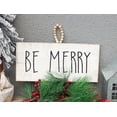 thumbnail image 4 of Parisloft Be Merry Wood Wall Hanging Plaque Sign with Natural Wood Bead String Hanger, Christmas Decoration Wood Sign for Home, Office, Whitewash, 4 of 4