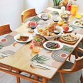 thumbnail image 2 of Orange Boho Geometric and Plant Pattern Summer Placemats Table Placemats Set Of 4-Linen Kitchen Washable Placemats Table Mats 11.8"x17.7" Non-Slip Heat Resistant, 2 of 6