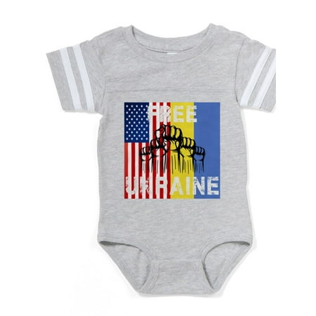 

CafePress - Free Ukraine Stop War - Cute Infant Baby Football Bodysuit