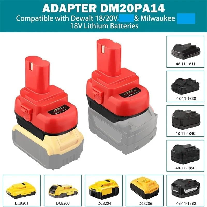 Adapter Use for Ma/kita Ni-CD Ni-Mh Tools,for De*walt 20V 60V and for Mil*wau*kee 18V M18 Lithium Battery Convert to for Ma.kita 12V 14.4V Ni-Cd/Ni-Mh Batteries Power for Ni-CD Cordless Power Tool