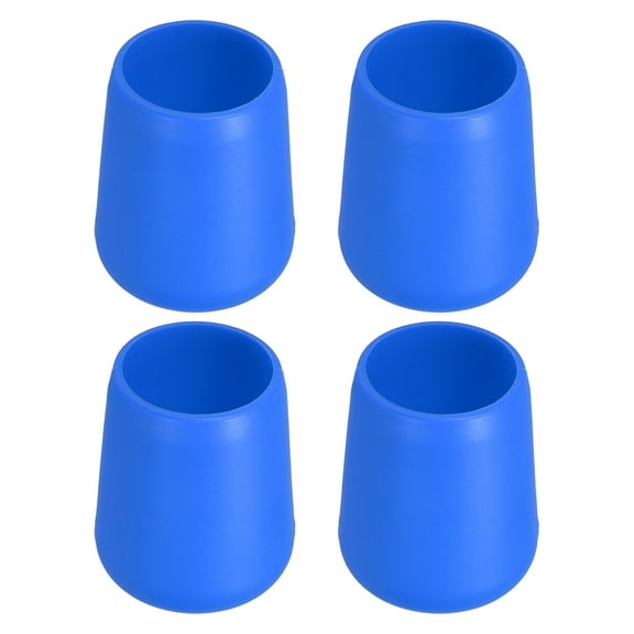 4 Pcs Silicone Fishing Rod Butt Cushion Protector Cap, Large, Blue