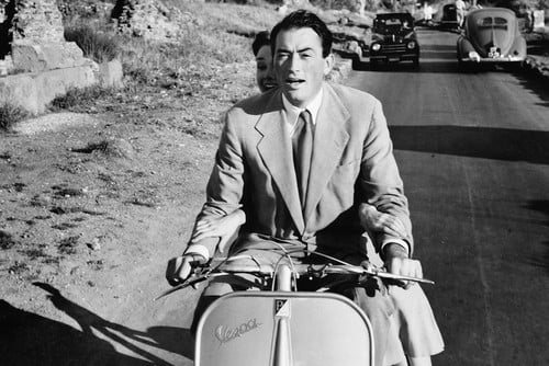 Audrey Hepburn Gregory Peck Roman Holiday 24x36 Poster ride Vespa scooter  in Rome street