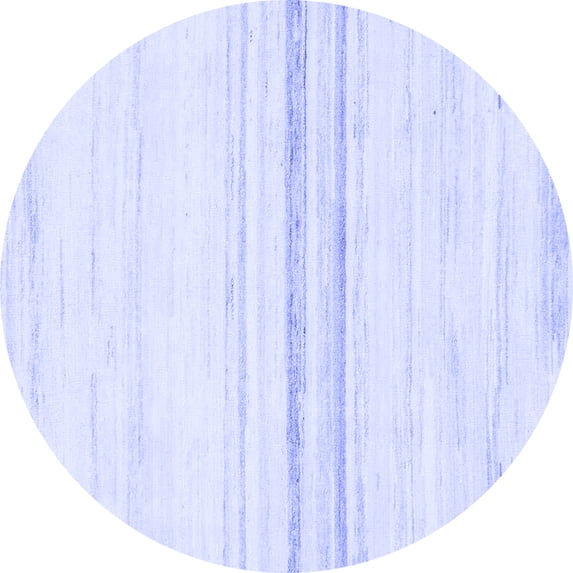 Ahgly Company Indoor Round Solid Blue Modern Area Rugs, 3' Round