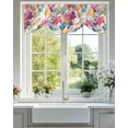 thumbnail image 3 of Tie Up Valance Curtain for Kitchen,Watercolor Coastal Ocean Coral Rod Pocket Short Curtains Adjustable Tie-Up Shade Valances,Colorful Marine Creature Window Treatment for Bathroom Living Room Bedroom, 3 of 8