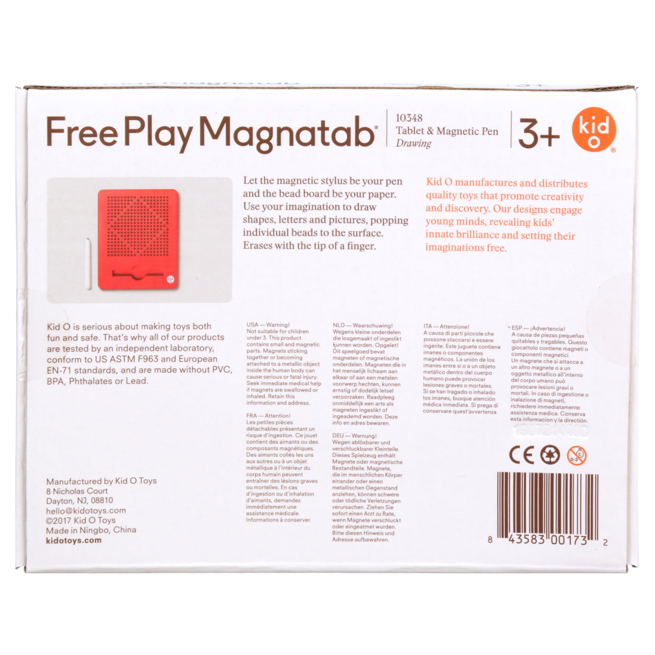 Brand New in Box Kid O Free Play Magnatab Tablet & Magnetic Pen Drawing Ages 3 